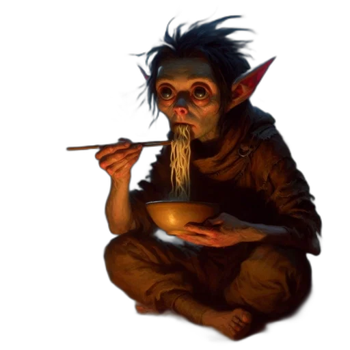 food, creature, staff, concept art, fantasy art, photorealistic, pixel art, anthropomorphic transparent PNG cut-out