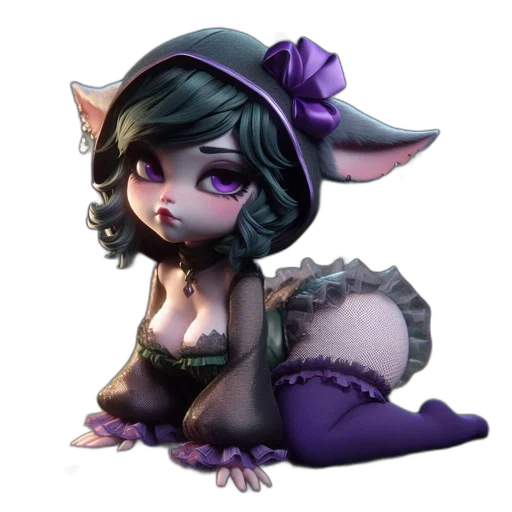 creature, dress, staff, hat, fantasy art, concept art, 3d render, pixel art transparent PNG cut-out