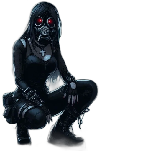mask, creature, robot, concept art, cyberpunk, comic book art, fantasy art, dark transparent PNG cut-out