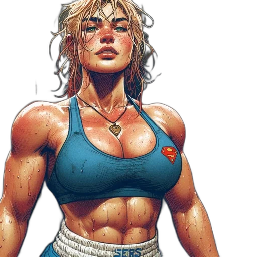 comic book art, concept art, fantasy art, photorealistic, boxing, ring, determined, woman transparent PNG cut-out