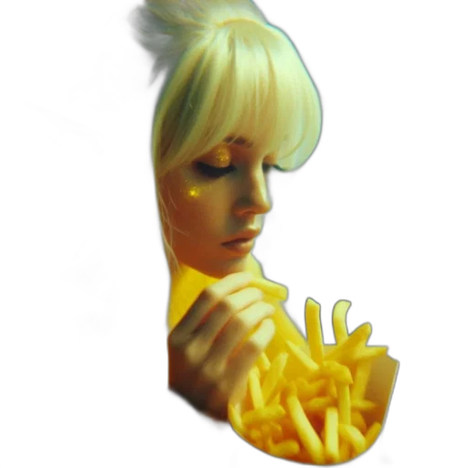 food, face, crown, robot, photorealistic, 3d render, vaporwave, concept art transparent PNG cut-out