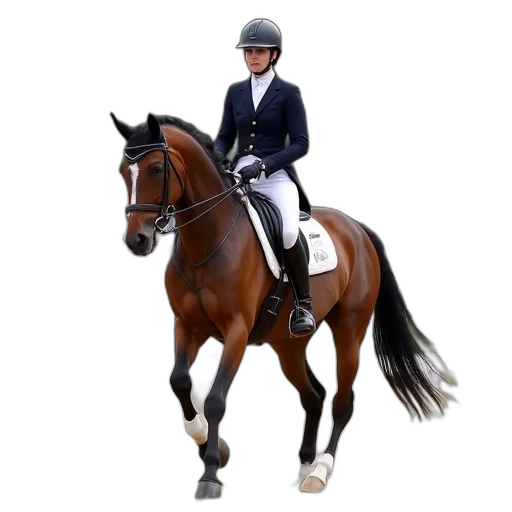photorealistic, rider, dressage, competition transparent PNG cut-out