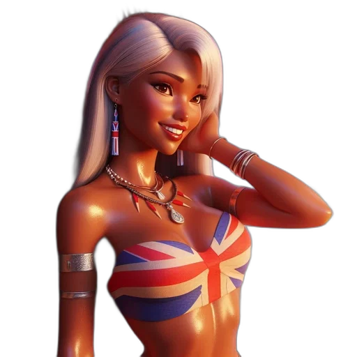 cartoon, concept art, fantasy art, 3d render, animated, woman, long, silver transparent PNG cut-out