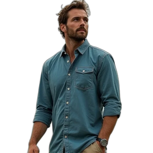 jacket, photorealistic, concept art, blue transparent PNG cut-out