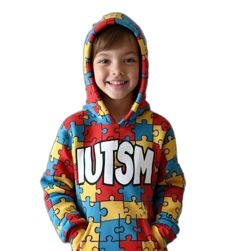 jacket, autism, puzzle, pieces, word, kids, hoodie transparent PNG cut-out