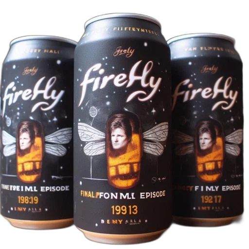 assortment, firefly, beer, cans, featuring, character, jeffrey, arranged transparent PNG cut-out