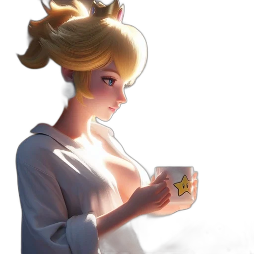 crown, dress, staff, concept art, fantasy art, anime, 3d render, snow transparent PNG cut-out