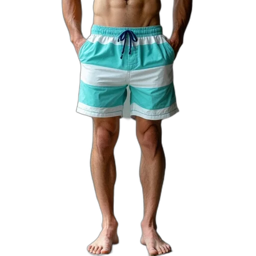 3d render, photorealistic, vaporwave, beach, underwater, blue, pastel, green transparent PNG cut-out