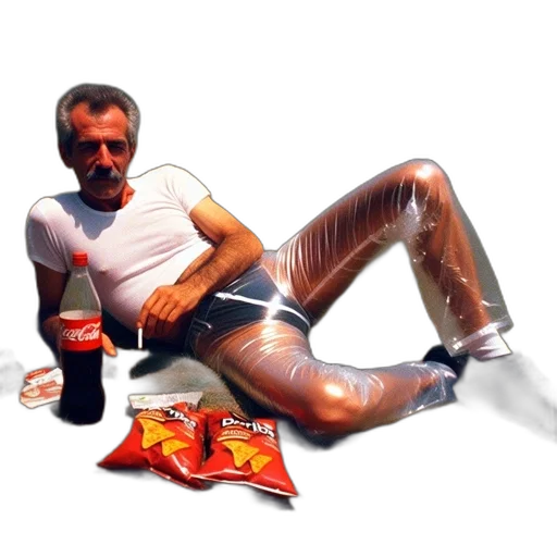 robot, shoes, food, concept art, photorealistic, comic book art, cyberpunk, man transparent PNG cut-out