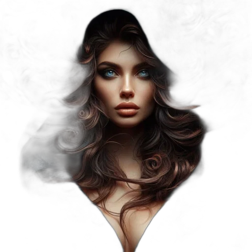 face, hair, dress, mask, photorealistic, fantasy art, concept art, oil painting transparent PNG cut-out