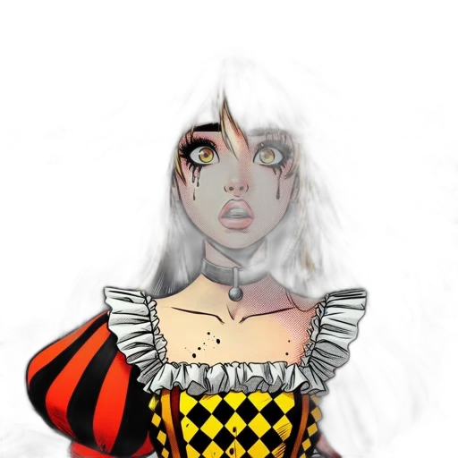 dress, face, mask, fantasy art, concept art, anime, cartoon, monochrome transparent PNG cut-out