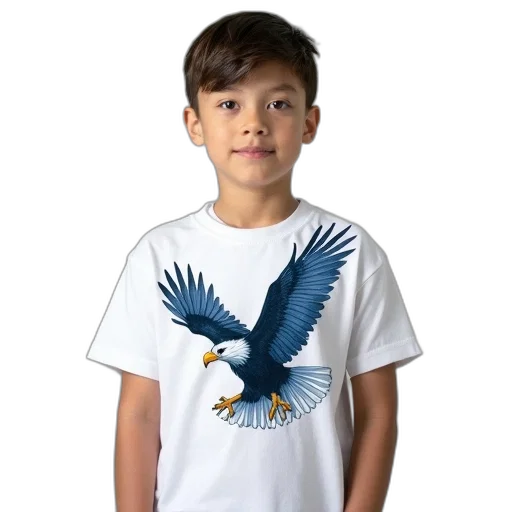 animal, 3d render, photorealistic, young, boy, wearing, white, t-shirt transparent PNG cut-out