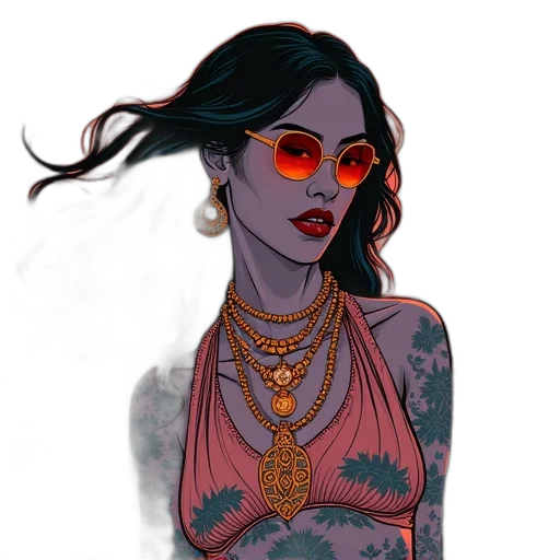 jewelry, dress, fantasy art, concept art transparent PNG cut-out