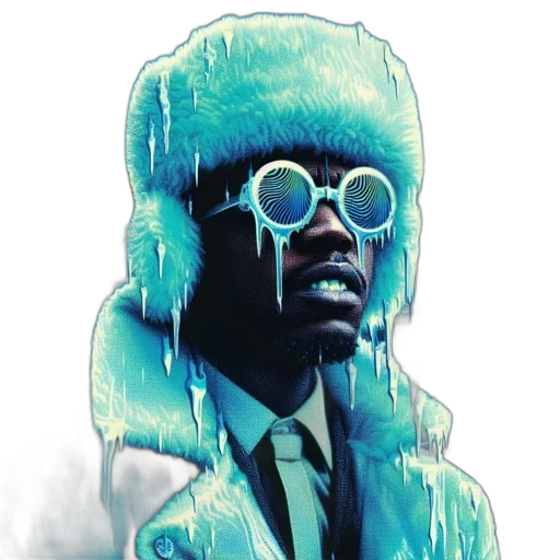 jacket, face, creature, mask, concept art, vaporwave, comic book art, cyberpunk transparent PNG cut-out