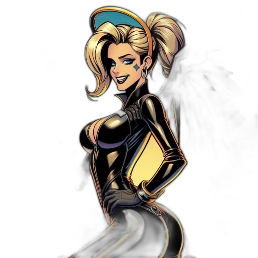 comic book art, cartoon, concept art, fantasy art, golden, animated, female, character transparent PNG cut-out