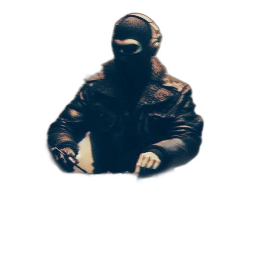 jacket, mask, face, hat, 3d render, concept art, pixel art, cyberpunk transparent PNG cut-out