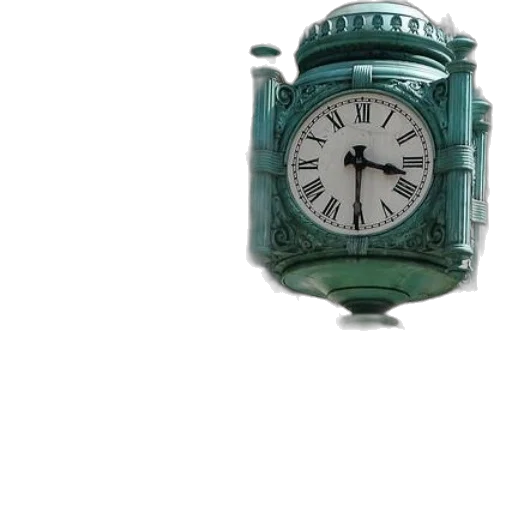 jewelry, 3d render, photorealistic, vaporwave, green, clock, roman, numerals transparent PNG cut-out