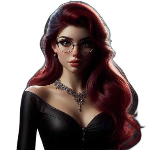 jewelry, dress, fantasy art, cartoon, comic book art, concept art, dark, red transparent PNG cut-out