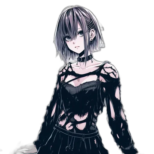 dress, jacket, creature, flower, concept art, anime, pixel art, fantasy art transparent PNG cut-out