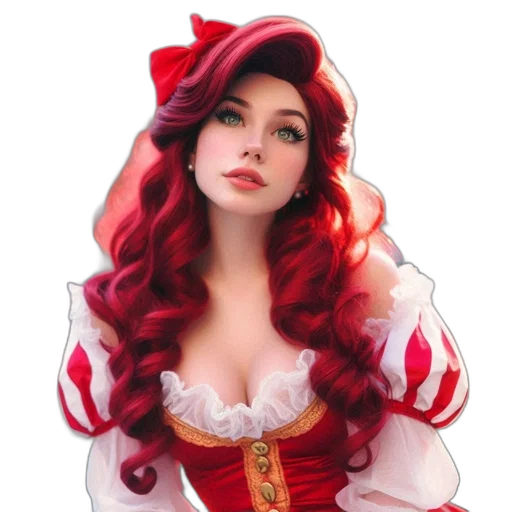 dress, crown, fantasy art, photorealistic, concept art, 3d render, woman, red transparent PNG cut-out