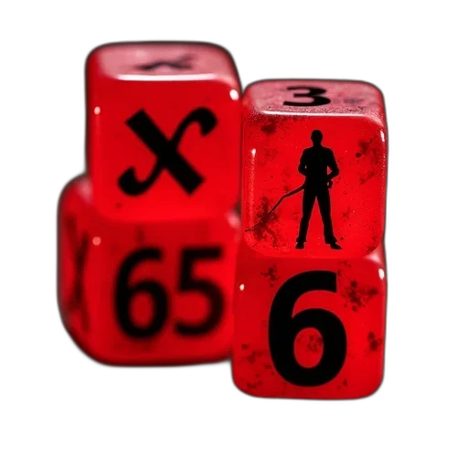 weapon, concept art, 3d render, fantasy art, pixel art, red, zombie, dice transparent PNG cut-out