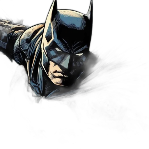 comic book art, concept art, photorealistic, 3d render, batman, illustrated, dynamic, pose transparent PNG cut-out