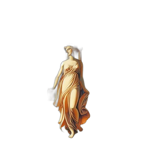 jewelry, dress, staff, crown, 3d render, concept art, golden, serene transparent PNG cut-out