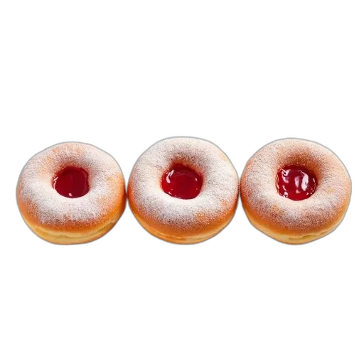 food, crown, jewelry, photorealistic, 3d render, three, donuts, white transparent PNG cut-out