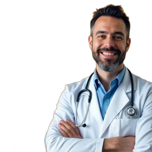 staff, second, image, promotional, poster, medical, device, featuring transparent PNG cut-out
