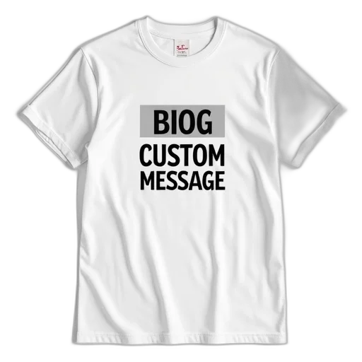 white, t-shirt, phrase, big, bold, custom, message, printed transparent PNG cut-out