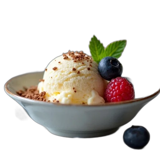 food, photorealistic, 3d render, close-up, view, dessert, dish, scoop transparent PNG cut-out