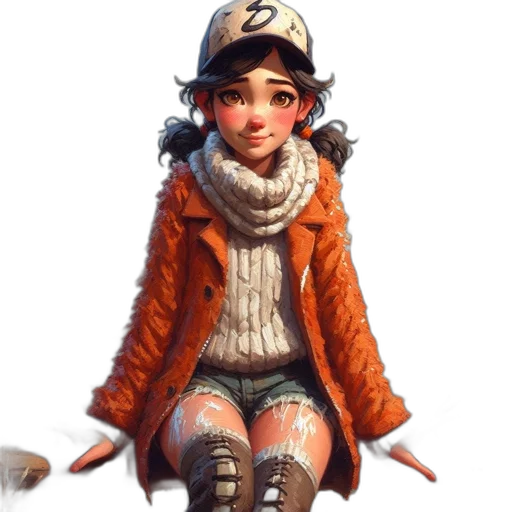hat, jacket, staff, face, concept art, fantasy art, 3d render, pixel art transparent PNG cut-out