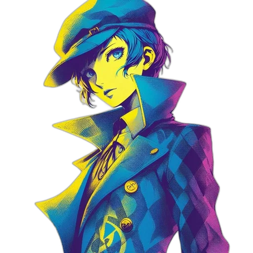 jacket, hat, staff, face, watercolor, concept art, anime, cartoon transparent PNG cut-out