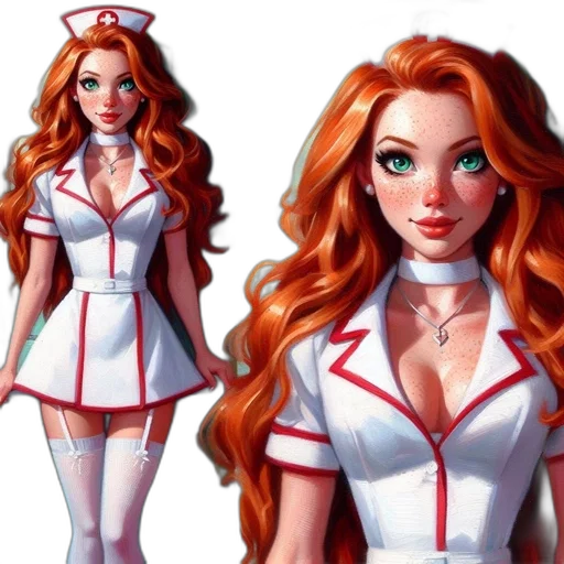 dress, concept art, comic book art, fantasy art, cartoon, red, digital, portrait transparent PNG cut-out