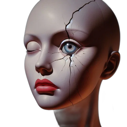 mask, face, robot, jewelry, 3d render, photorealistic, cyberpunk, concept art transparent PNG cut-out