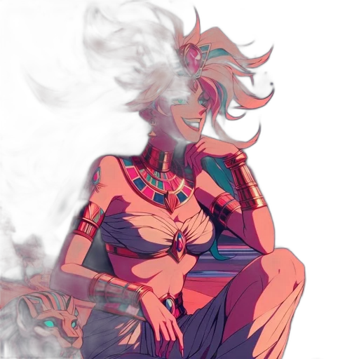 dragon, mask, dress, crown, concept art, fantasy art, vaporwave, anime transparent PNG cut-out