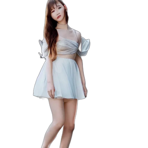 dress, photorealistic, concept art, 3d render, pixel art, pastel, blue, monochrome transparent PNG cut-out