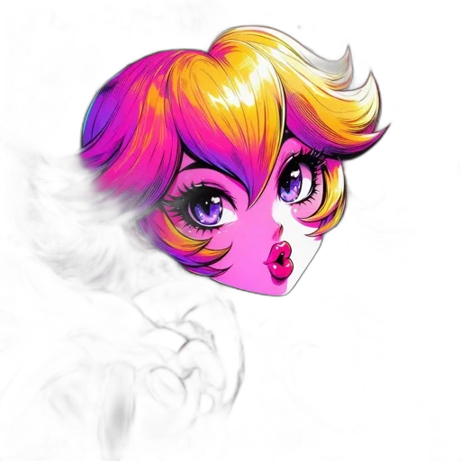 face, mask, hair, concept art, fantasy art, watercolor, photorealistic, neon transparent PNG cut-out