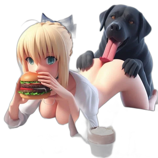 food, animal, creature, pixel art, anime, concept art, 3d render, blonde transparent PNG cut-out