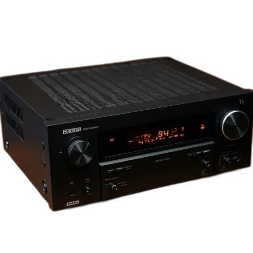 black, stereo, system, digital, display, showing, dolby, placed transparent PNG cut-out