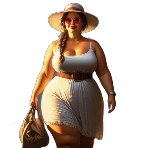 dress, hat, umbrella, staff, photorealistic, 3d render, concept art, oil painting transparent PNG cut-out