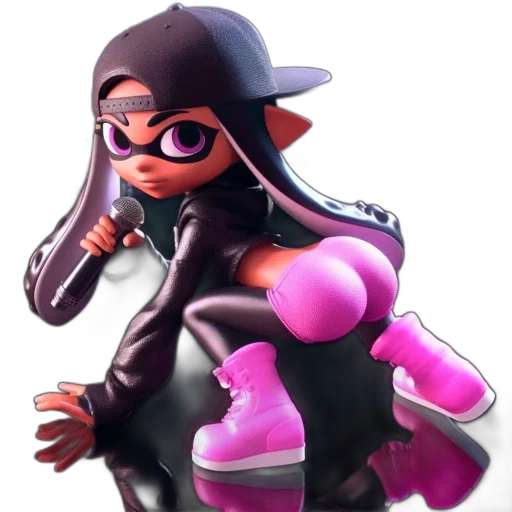 jacket, weapon, dress, hat, concept art, 3d render, vaporwave, cartoon transparent PNG cut-out
