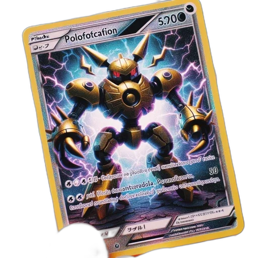 robot, golden, gold, metallic, pokémon, emitting, electricity, trading transparent PNG cut-out