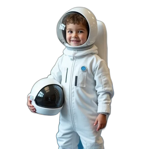 robot, jacket, creature, concept art, 3d render, outer space, young, child transparent PNG cut-out