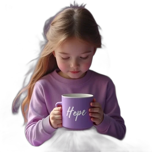 photorealistic, 3d render, watercolor, girl, angel, purple, symbol, hope transparent PNG cut-out