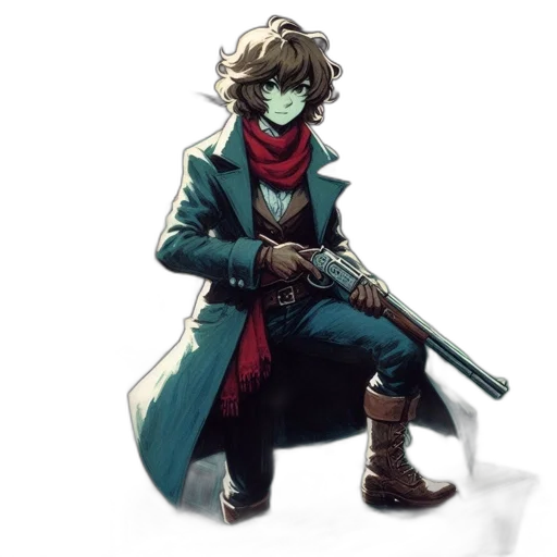 staff, weapon, mask, jacket, concept art, pixel art, fantasy art, watercolor transparent PNG cut-out