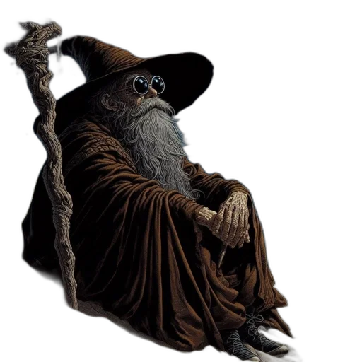 staff, hat, creature, dragon, fantasy art, concept art, pixel art, photorealistic transparent PNG cut-out