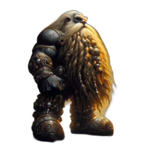 creature, animal, staff, hair, concept art, 3d render, fantasy art, photorealistic transparent PNG cut-out