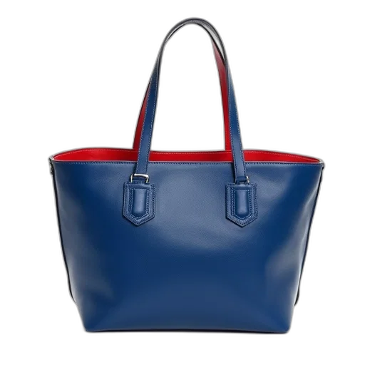 blue, leather, handbag, red, interior, lining, silver, zipper transparent PNG cut-out