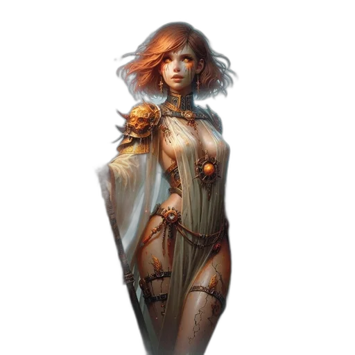 dress, staff, sword, weapon, fantasy art, concept art, comic book art, pixel art transparent PNG cut-out